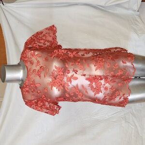 Sacred Threads Sexy Embroidered Red Blouse One Size